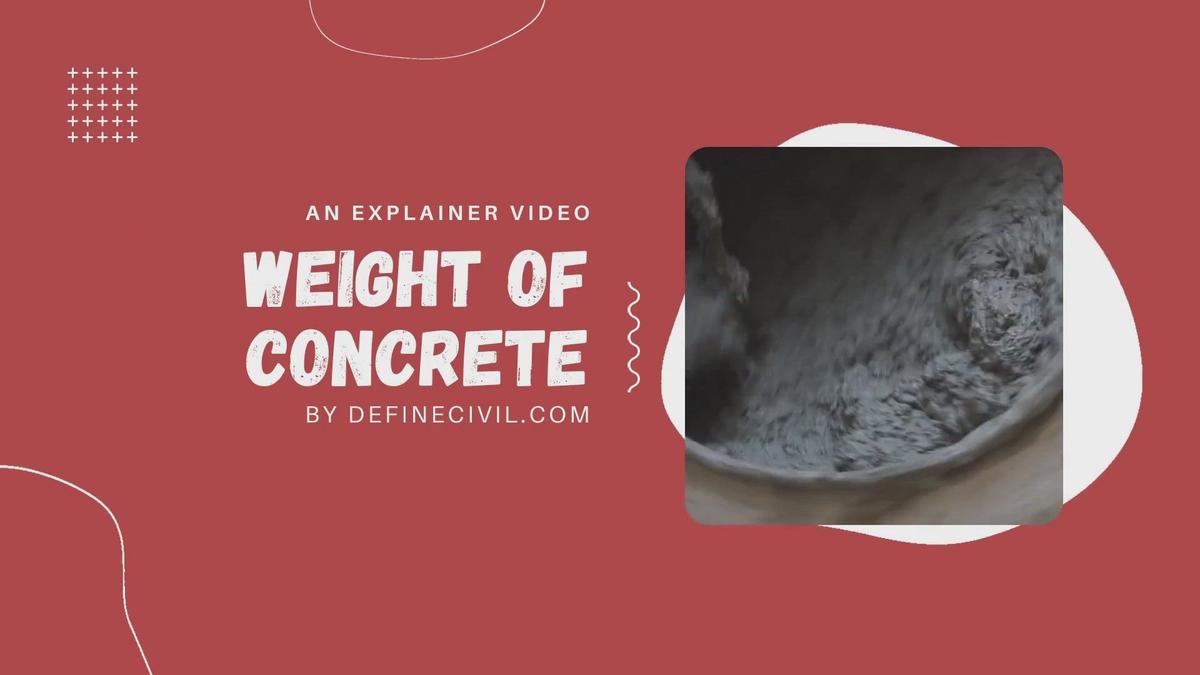'Video thumbnail for Weight of Concrete, density of concrete explained'