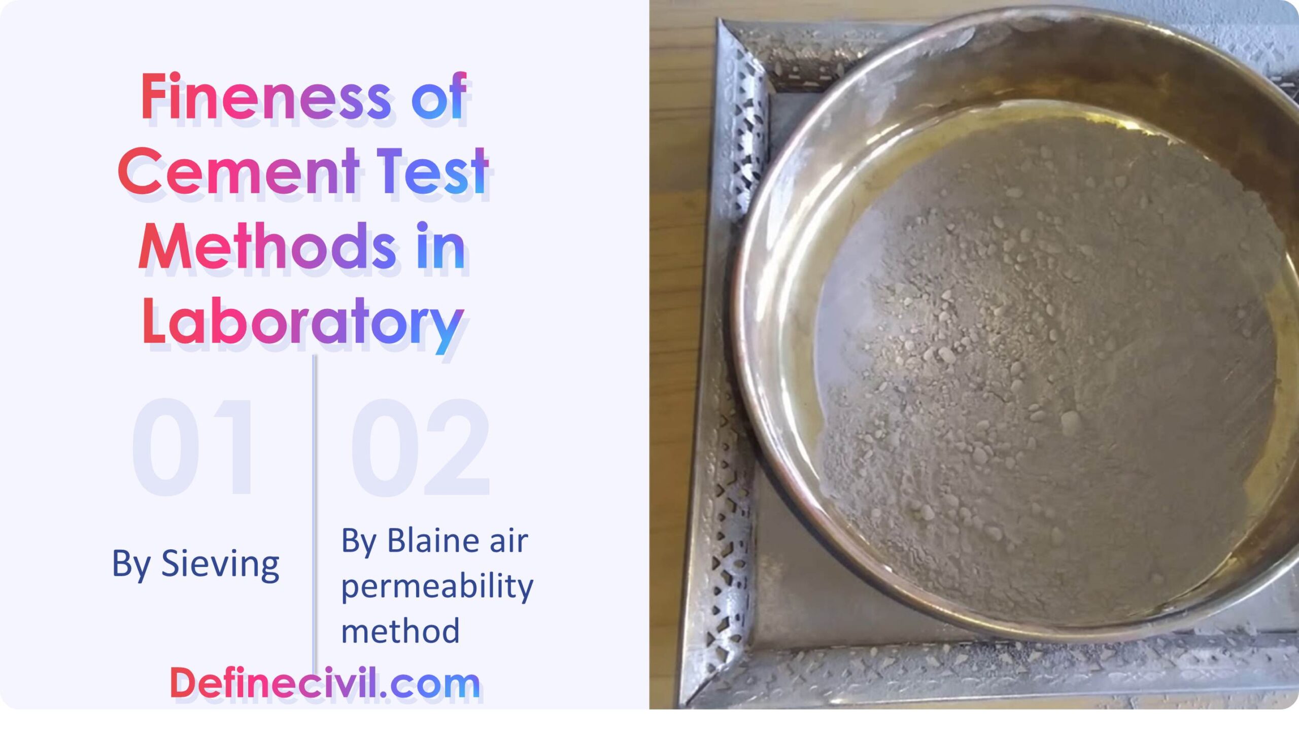 Fineness of cement in Laboratory