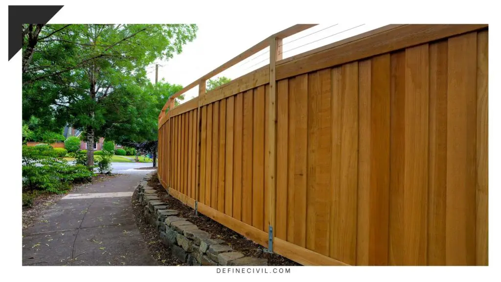 1) Wooden fencing