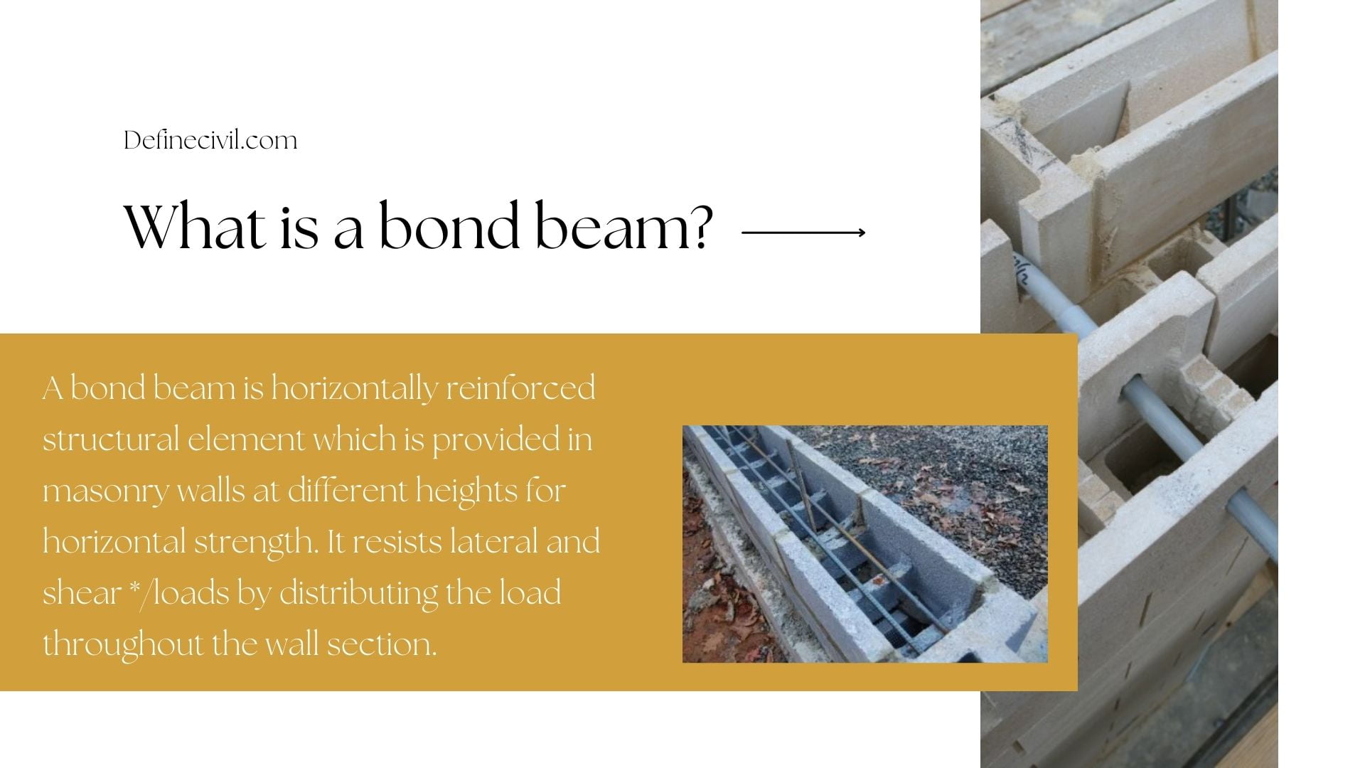 Bond beam in masonry walls Design Size Foundation Pros & Cons