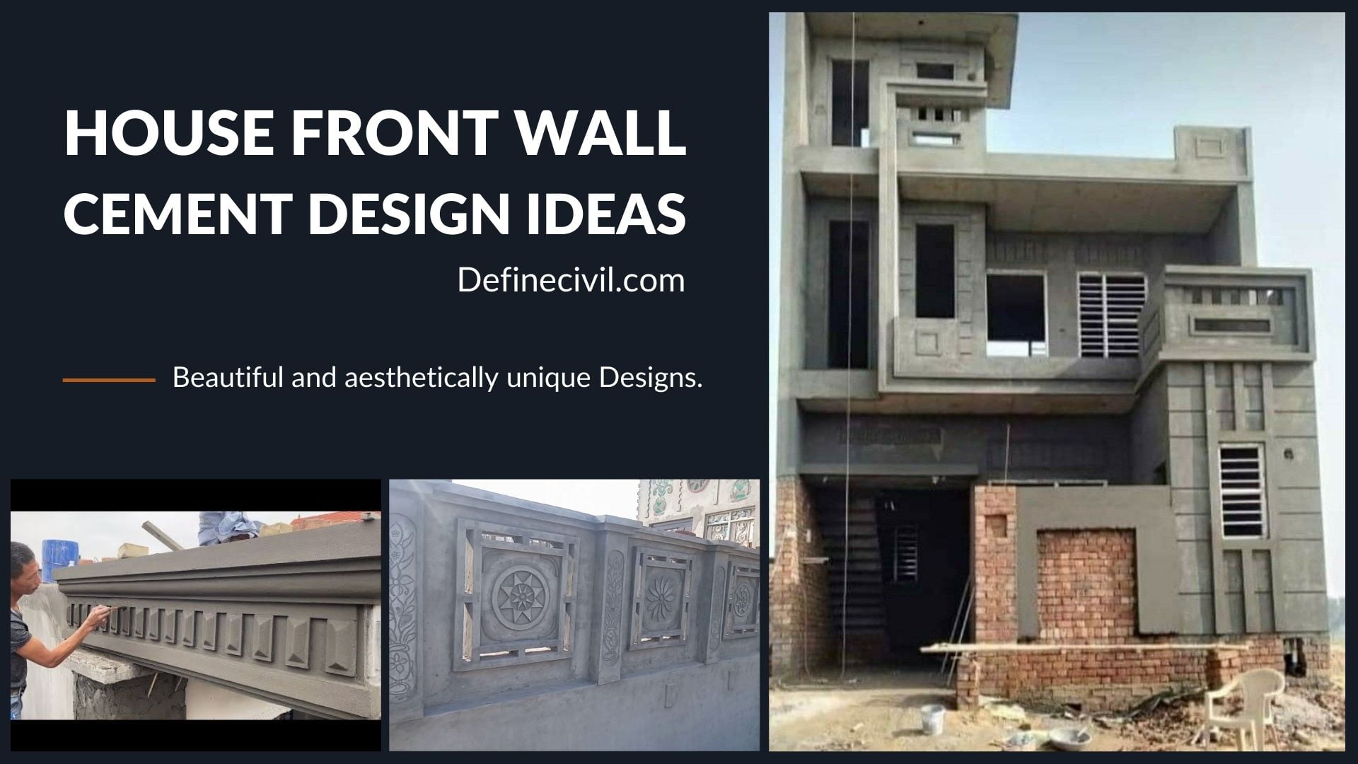 House front wall cement design Ideas that wows in 2022 Definecivil