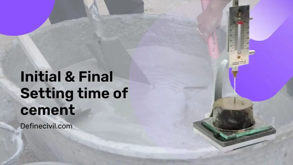 Setting of Cement – Initial & Final Setting time of cement
