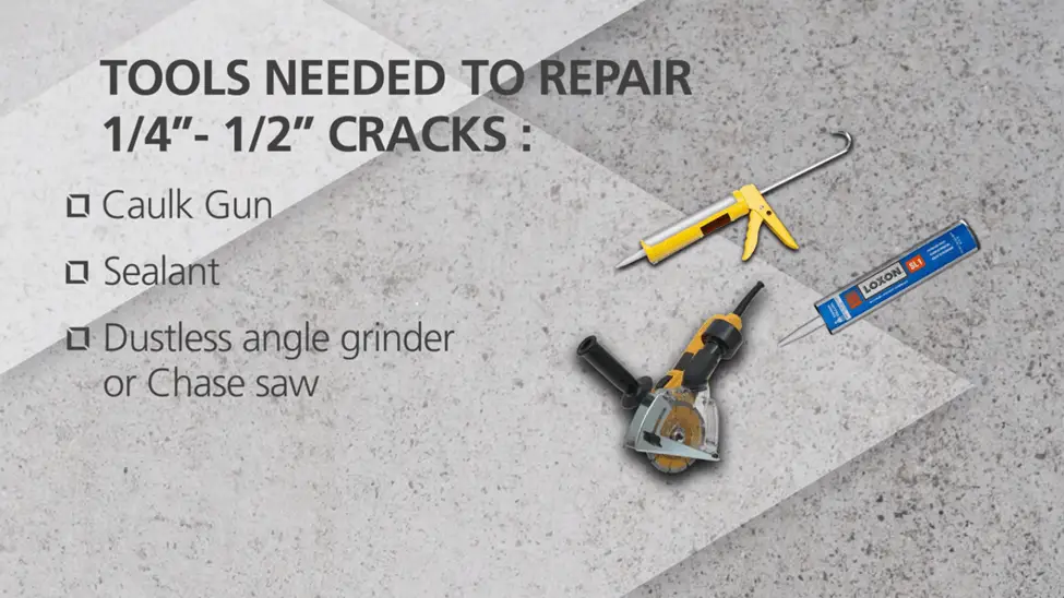 Tools needed for concrete crack filling