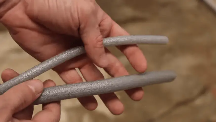 Flexible backer rod of different sizes to fill wider cracks in concrete