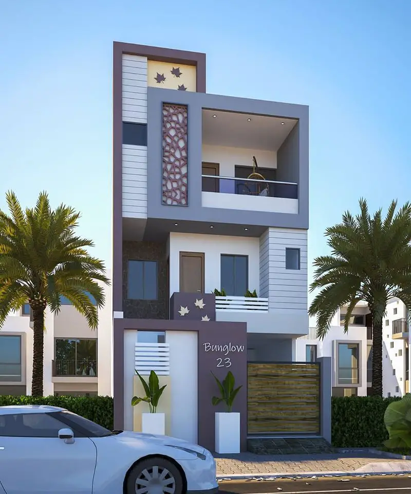 Modern Duplex Front Elevation Design