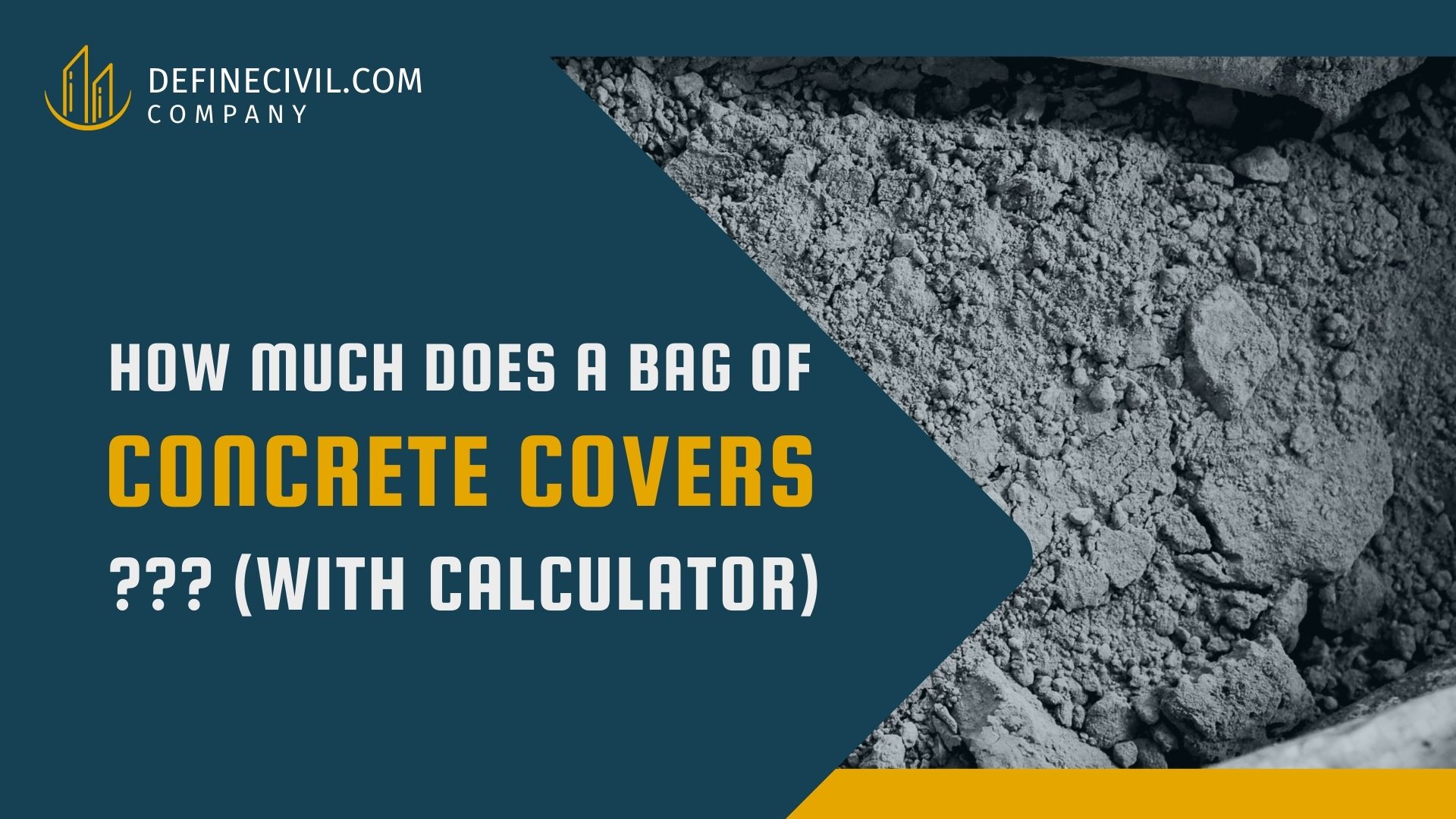 Area cover for one bag of concrete