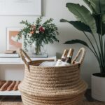 Bohemian Style Rope Storage Basket, Organizer For Shelves, Decorative Basket, Non-waterproof, For Clothing, Snacks, Toys, Wooden Material, Window Design, Shelf Baskets