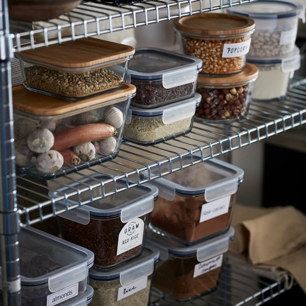 IKEA 365+ food container, square/glass, 20 oz - IKEA