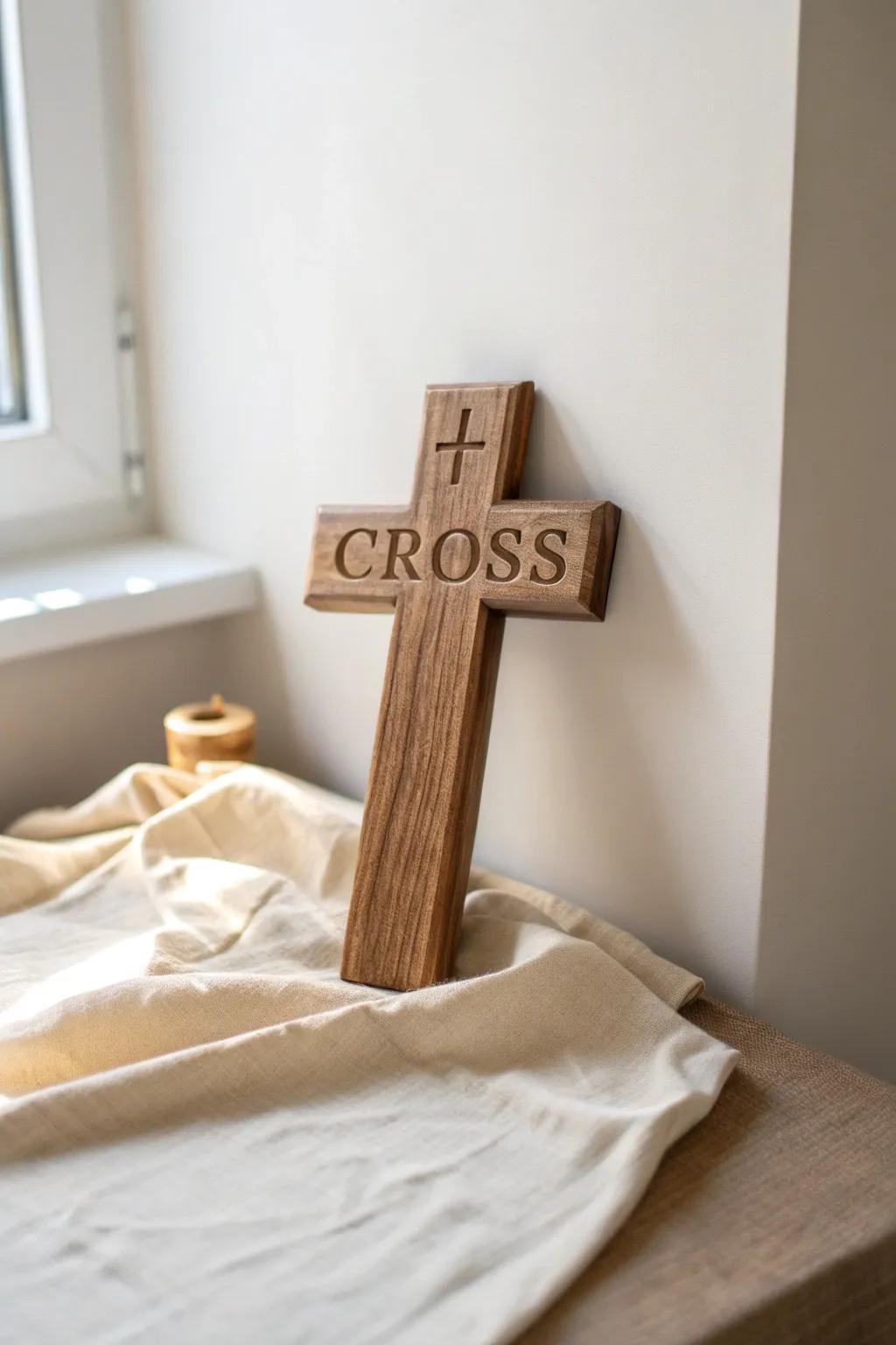 Personalize your space with a wooden cross that carries your family’s legacy.