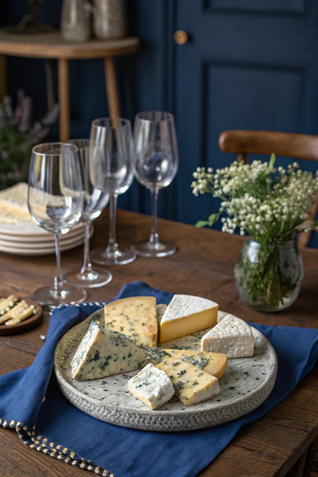 Elevate your party with a sophisticated cheese and wine pairing experience. 🧀🍷 #WineAndCheese #PartyIdeas