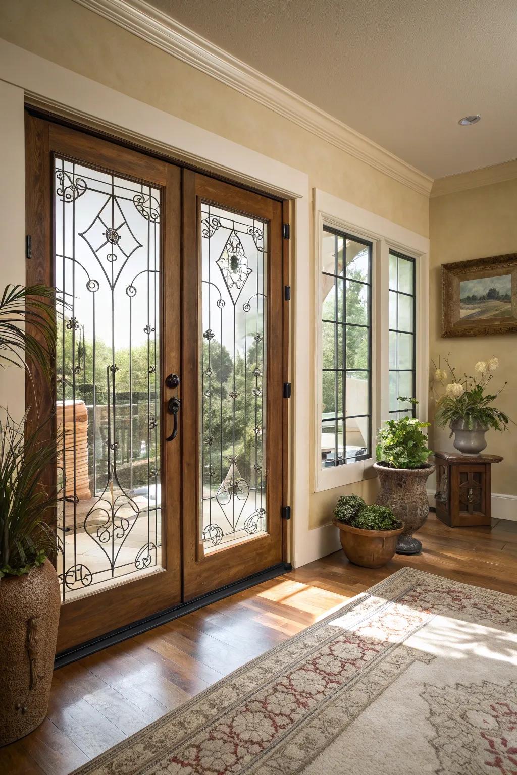 Decorative elements on doors turn functionality into art, elevating any space.