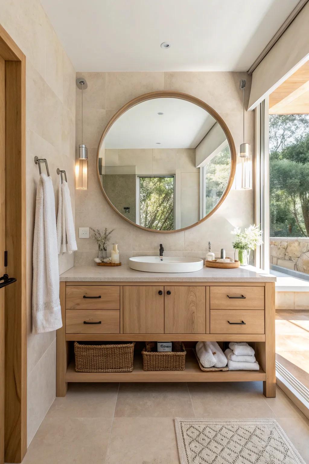 Enhance your bathroom's space and style with the perfect mirror to complement your vanity.