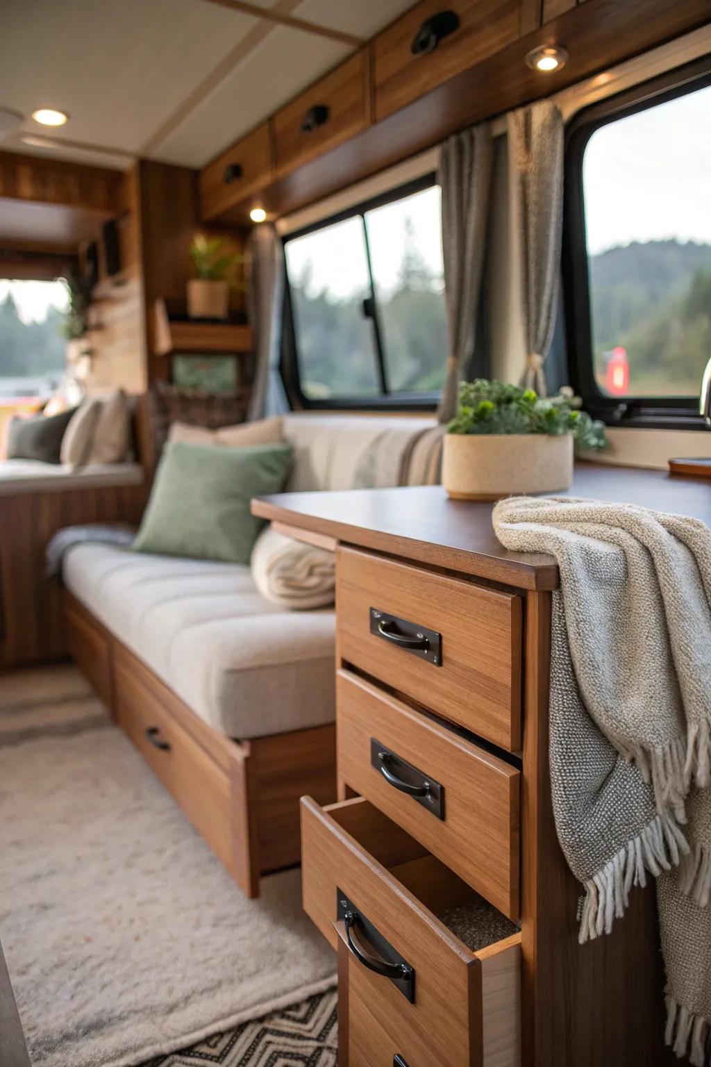 Uncover hidden potential with under-table storage that blends functionality and design.