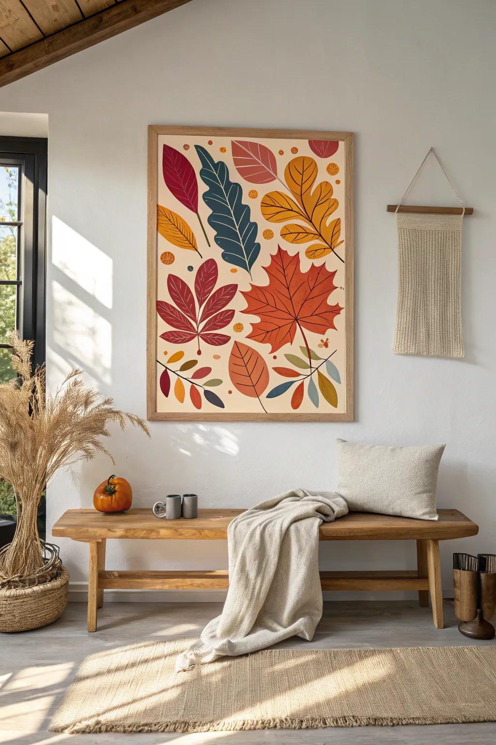 Infuse your space with the dynamic energy of abstract autumn art.