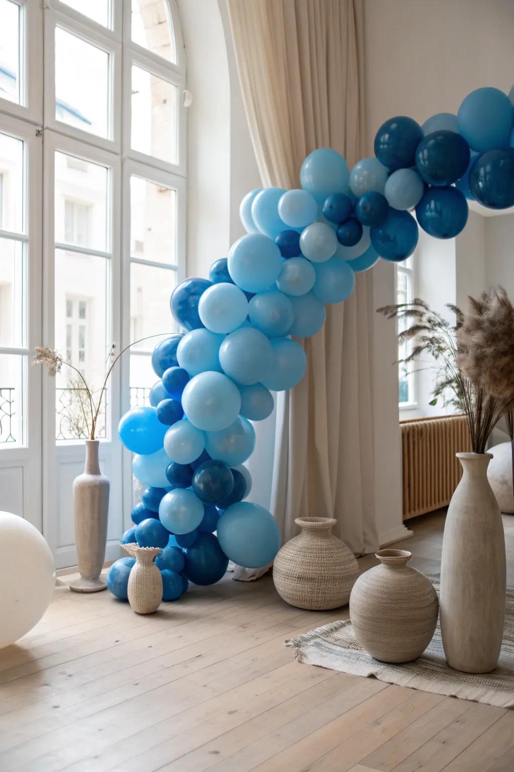 Enchant your guests with a stunning display of blue balloons that bring joy and color to any celebration.