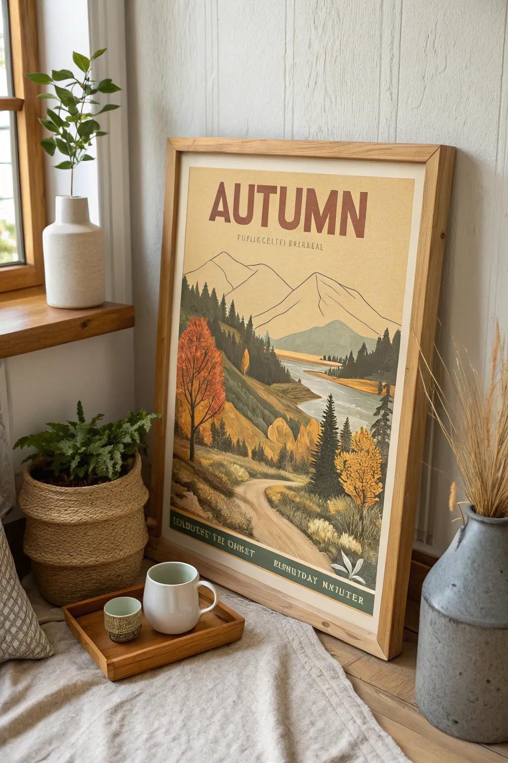 Fuel your wanderlust with a vintage travel poster for autumn adventures.