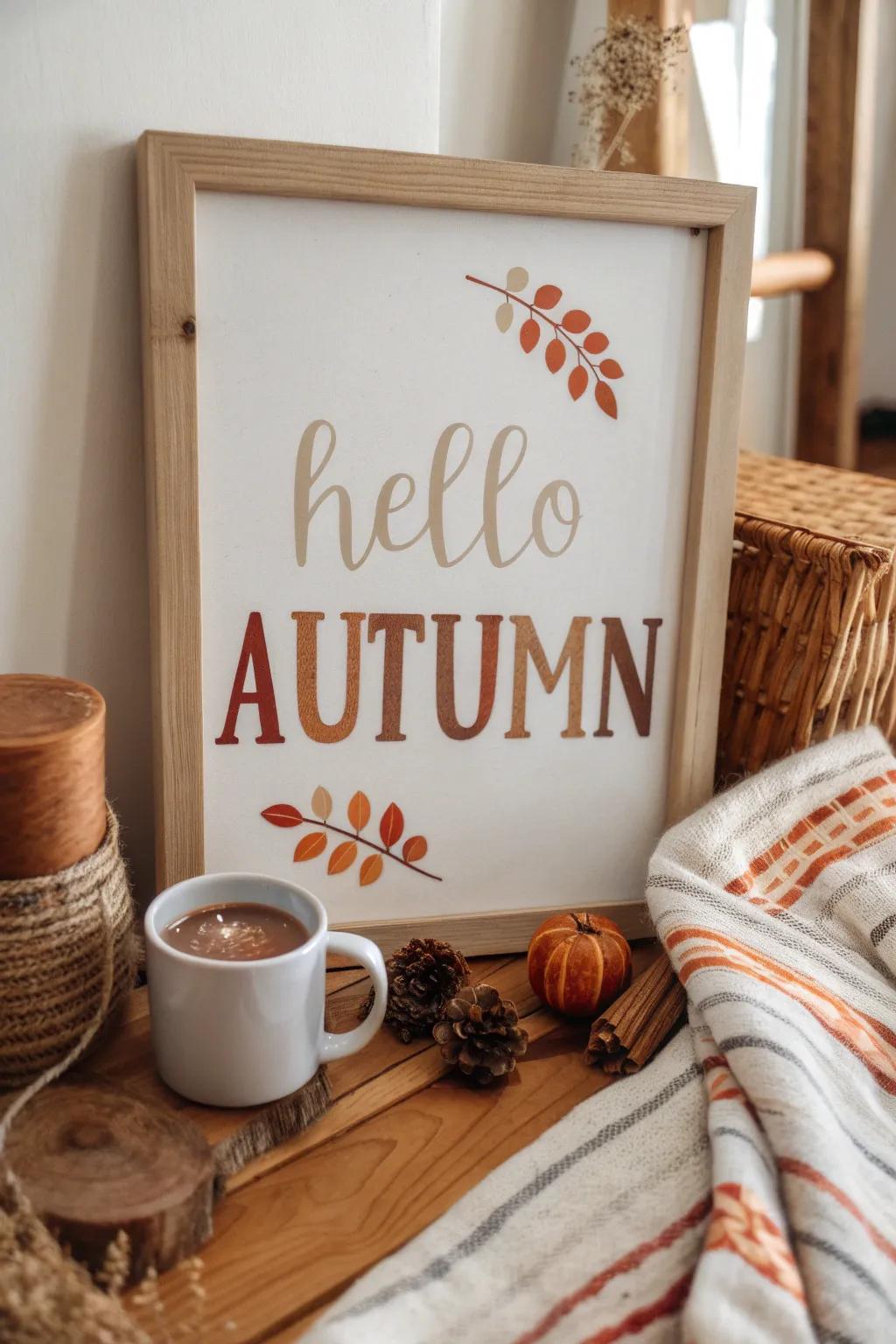Warm up your space with a typography poster that welcomes the fall season. 🍂 #FallTypography #CozyDecor