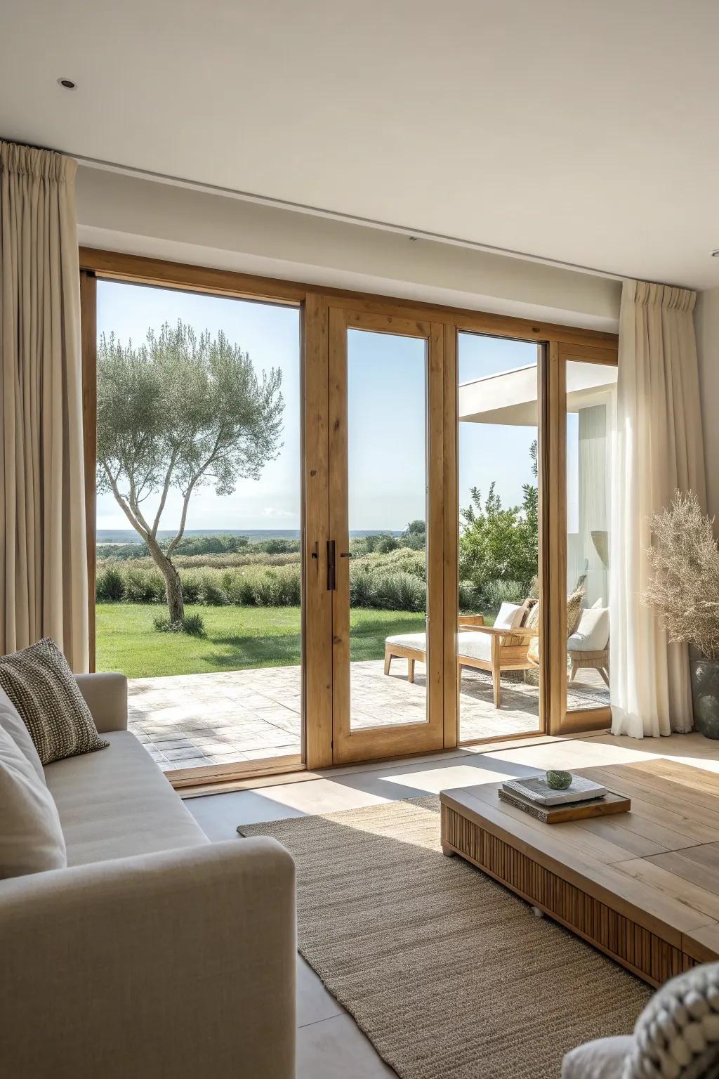 Achieve a modern minimalist look with sleek sliding glass doors that define sophistication. 🚪 #Minimalism #ModernDesign #InteriorDecor