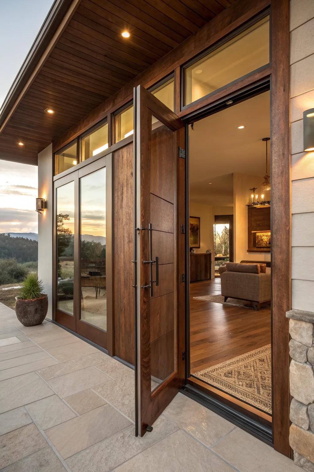 Pivot doors offer a bold and modern statement for any entryway. 🚪 #ModernHome #InteriorDesign