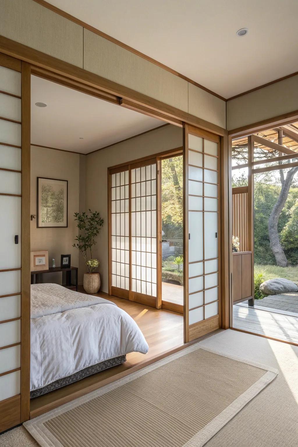 Shoji screens bring a touch of elegance and peace to any space, blending privacy with style.