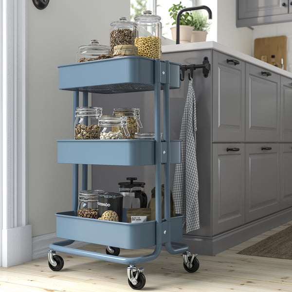 RÅSKOG utility cart, gray-blue, 133/4x173/4x303/8